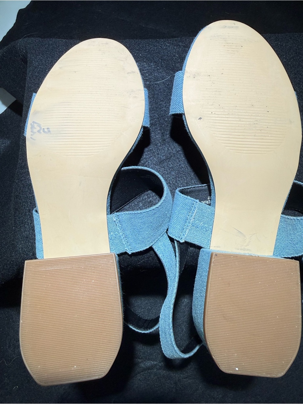 🥳🥳 📦 Comfortview Etta Sandals, 2” Heel, Light Blue Linen-look, Size 7 1/2 - Picture 9 of 11